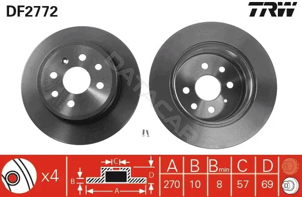Тормозные диски TRW DF2772