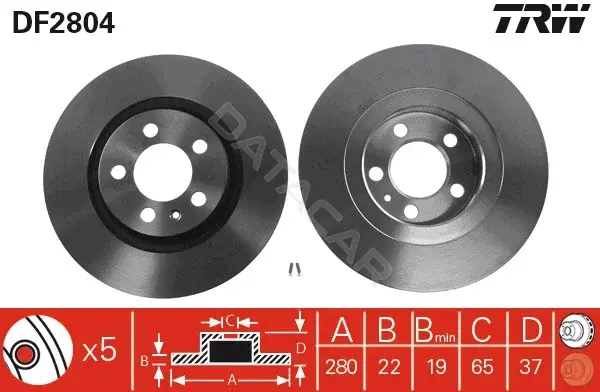 Тормозные диски TRW DF2804