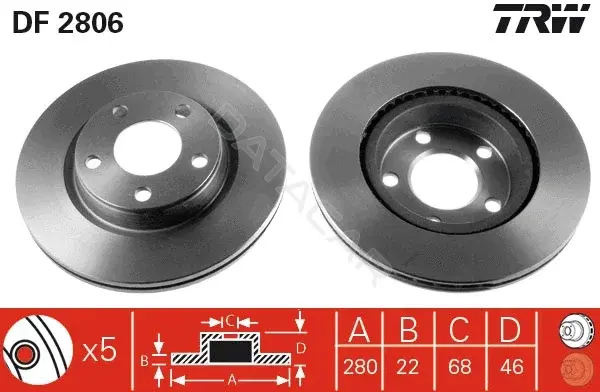 Тормозные диски TRW DF2806