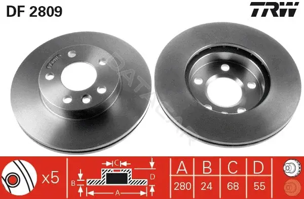 Тормозные диски TRW DF2809