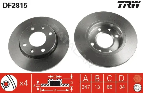 Тормозные диски TRW DF2815