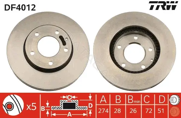 Тормозные диски TRW DF4012