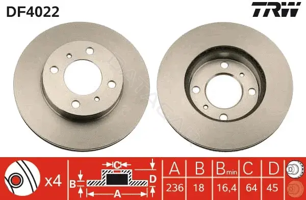 Тормозные диски TRW DF4022