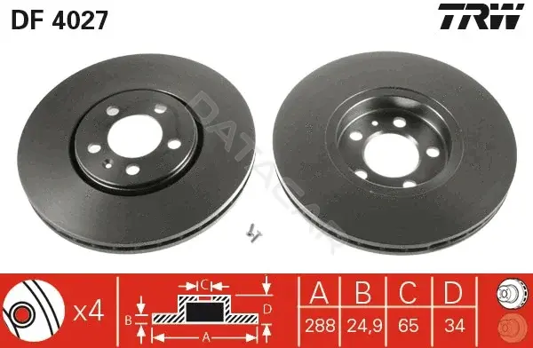 Тормозные диски TRW DF4027