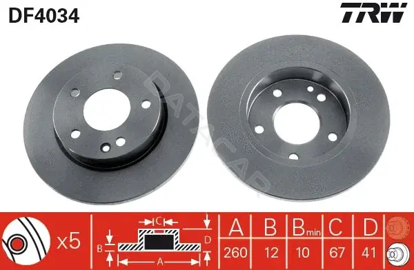 Тормозные диски TRW DF4034