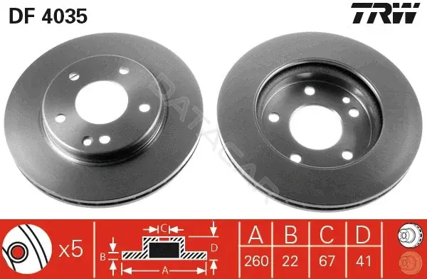 Тормозные диски TRW DF4035