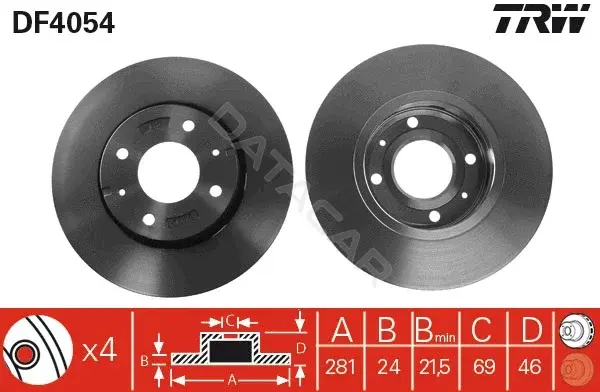 Тормозные диски TRW DF4054