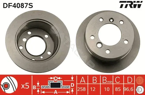Тормозные диски TRW DF4087S