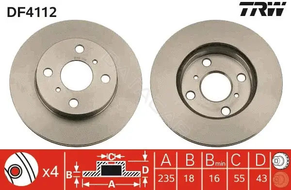 Тормозные диски TRW DF4112