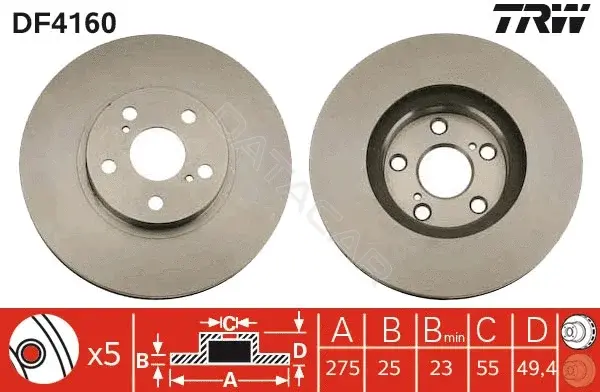 Тормозные диски TRW DF4160