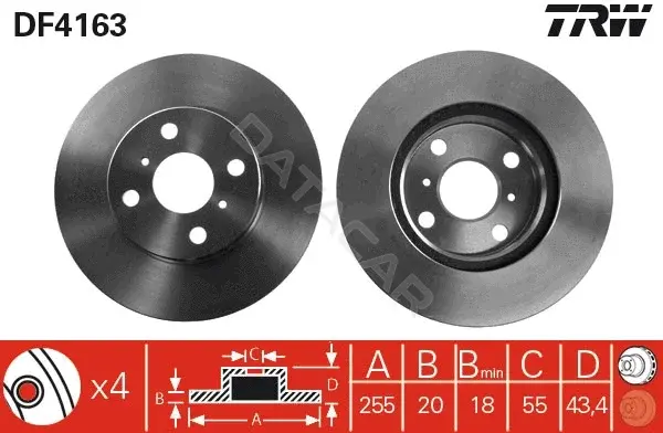 Тормозные диски TRW DF4163