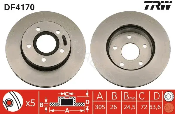 Тормозные диски TRW DF4170