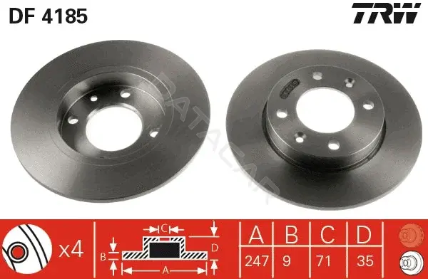 Тормозные диски TRW DF4185