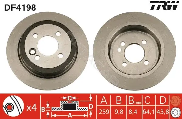 Тормозные диски TRW DF4198