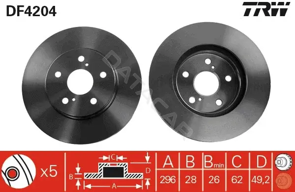 Тормозные диски TRW DF4204