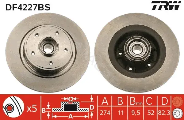 Тормозные диски TRW DF4227BS
