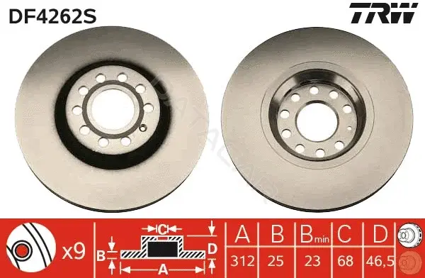 Тормозные диски TRW DF4262S