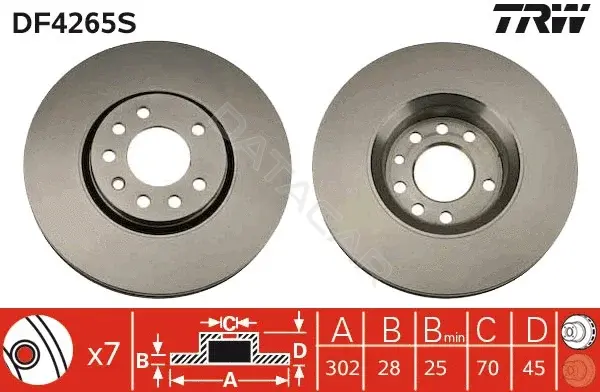 Тормозные диски TRW DF4265S
