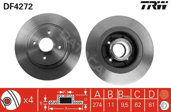 Тормозные диски TRW DF4272