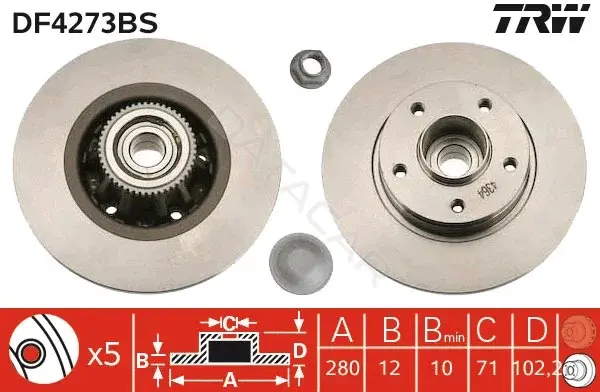 Тормозные диски TRW DF4273BS