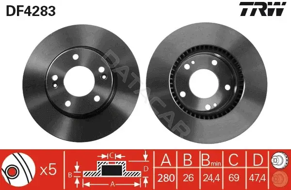 Тормозные диски TRW DF4283