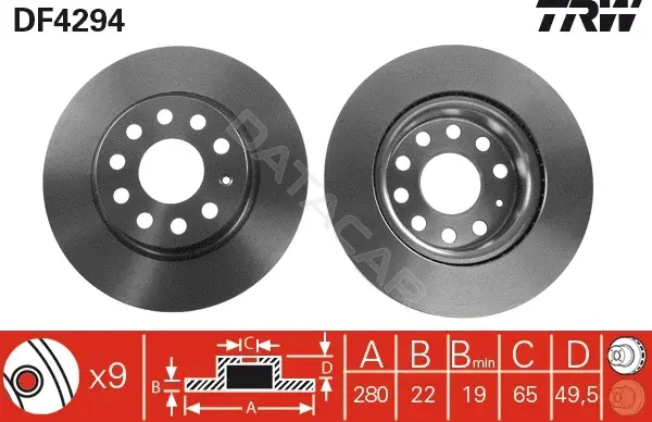 Тормозные диски TRW DF4294