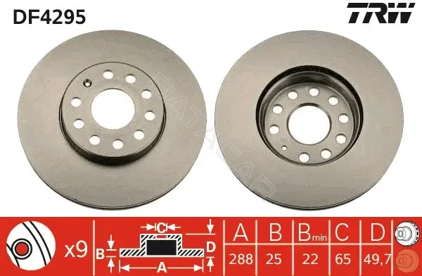Тормозные диски TRW DF4295