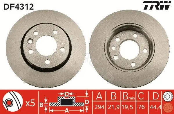 Тормозные диски TRW DF4312