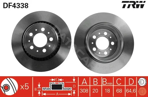 Тормозные диски TRW DF4338