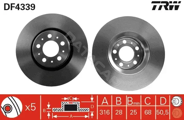 Тормозные диски TRW DF4339
