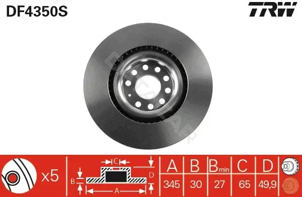 Тормозные диски TRW DF4350S