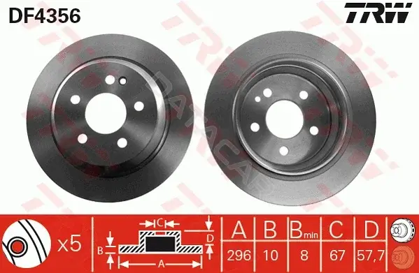 Тормозные диски TRW DF4356