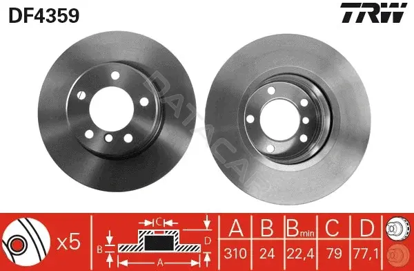 Тормозные диски TRW DF4359