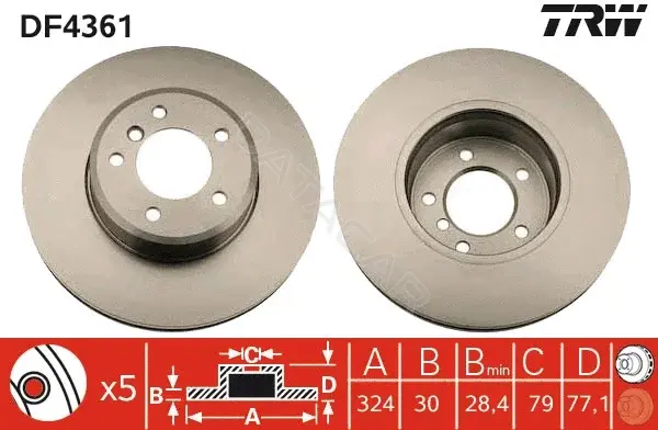 Тормозные диски TRW DF4361
