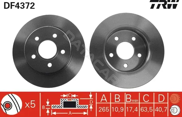 Тормозные диски TRW DF4372