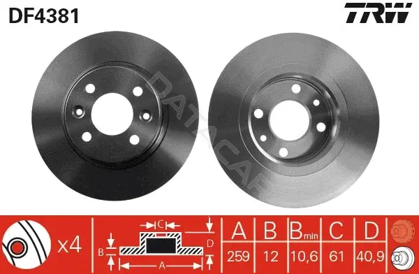 Тормозные диски TRW DF4381