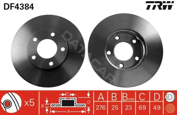 Тормозные диски TRW DF4384