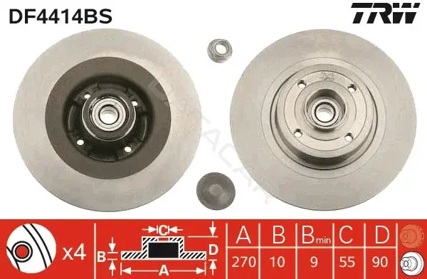 Тормозные диски TRW DF4414BS