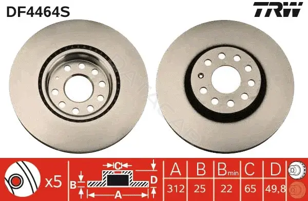 Тормозные диски TRW DF4464S