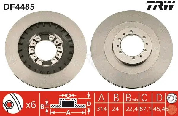 Тормозные диски TRW DF4485