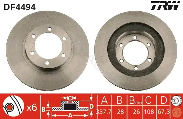 Тормозные диски TRW DF4494