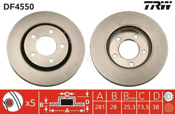 Тормозные диски TRW DF4550