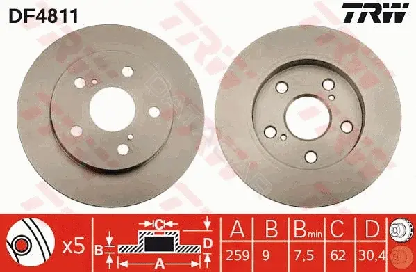 Тормозные диски TRW DF4811