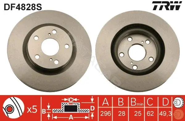 Тормозные диски TRW DF4828S