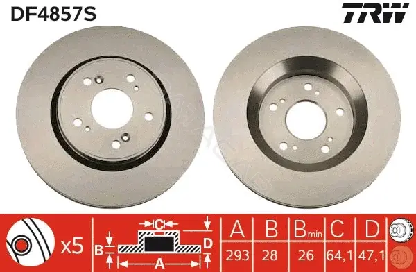 Тормозные диски TRW DF4857S