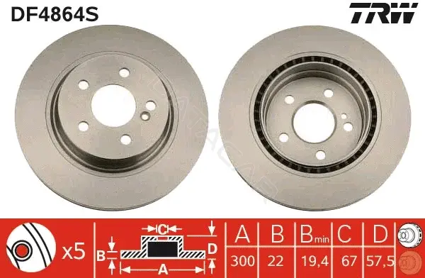 Тормозные диски TRW DF4864S