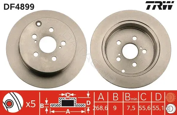 Тормозные диски TRW DF4899