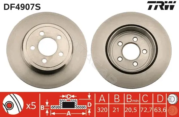 Тормозные диски TRW DF4907S