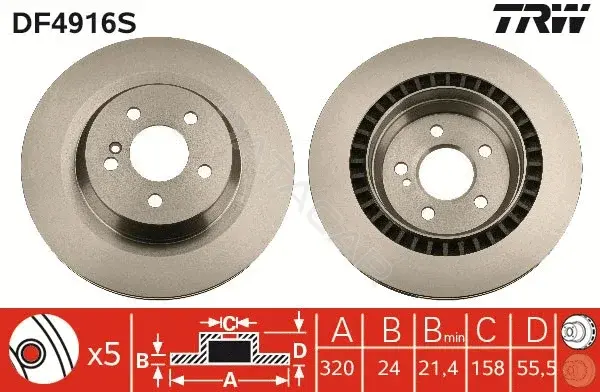 Тормозные диски TRW DF4916S