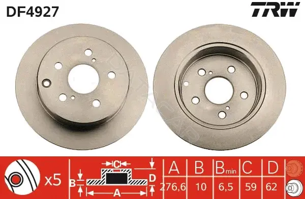 Тормозные диски TRW DF4927